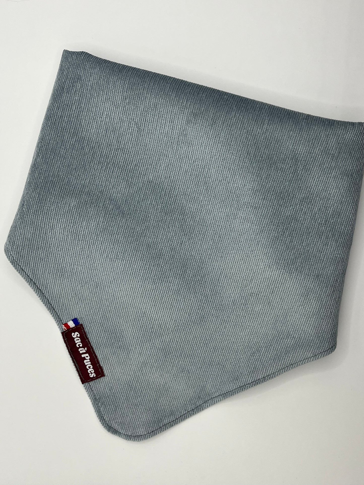 Bandana Petit Velours – Bleu Flocon