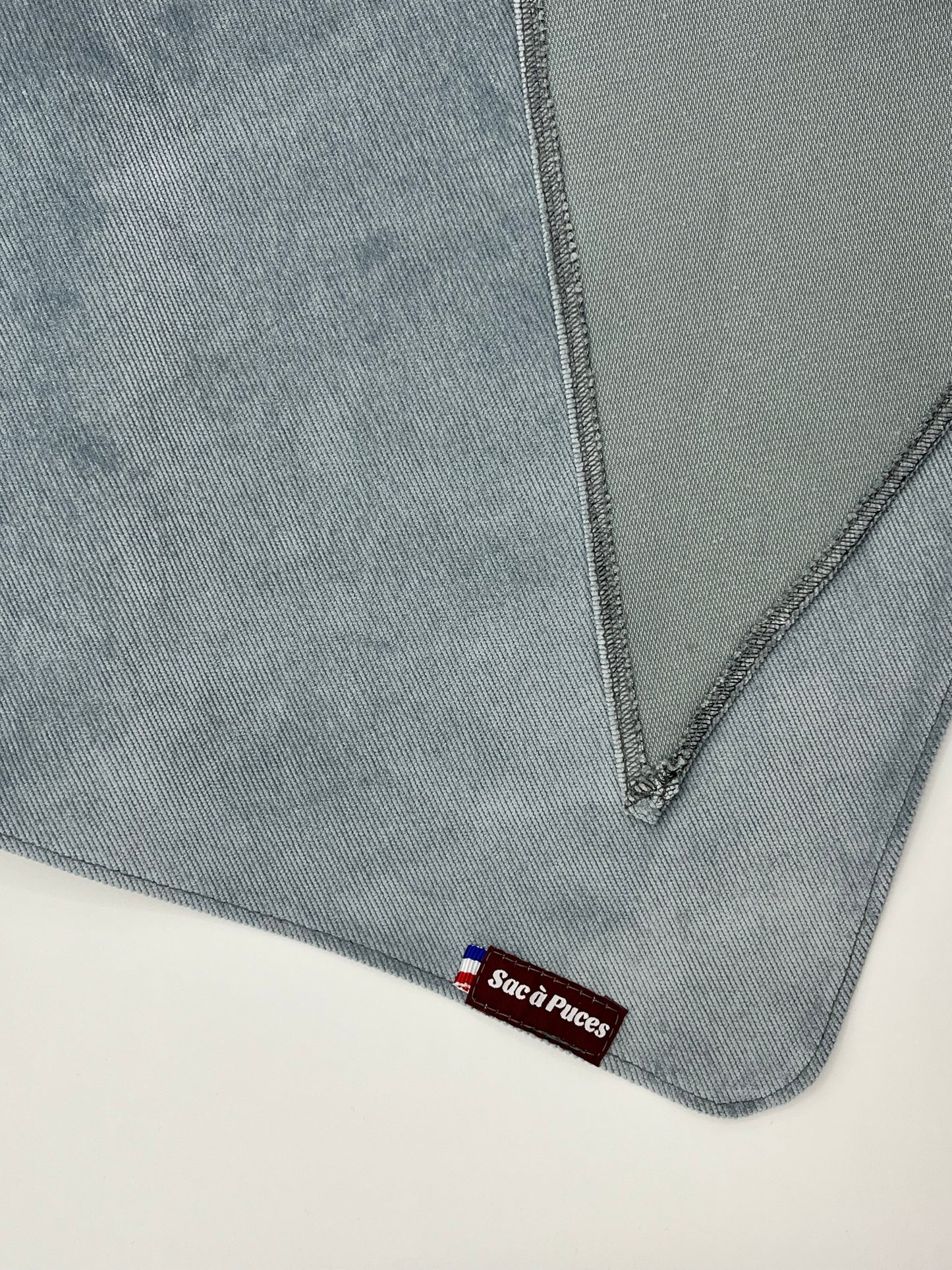 Bandana Petit Velours – Bleu Flocon